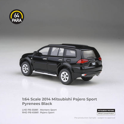 Para 64 Mitsubishi Pajero Sport Pyrenees 2014 1:64 Black - view 3
