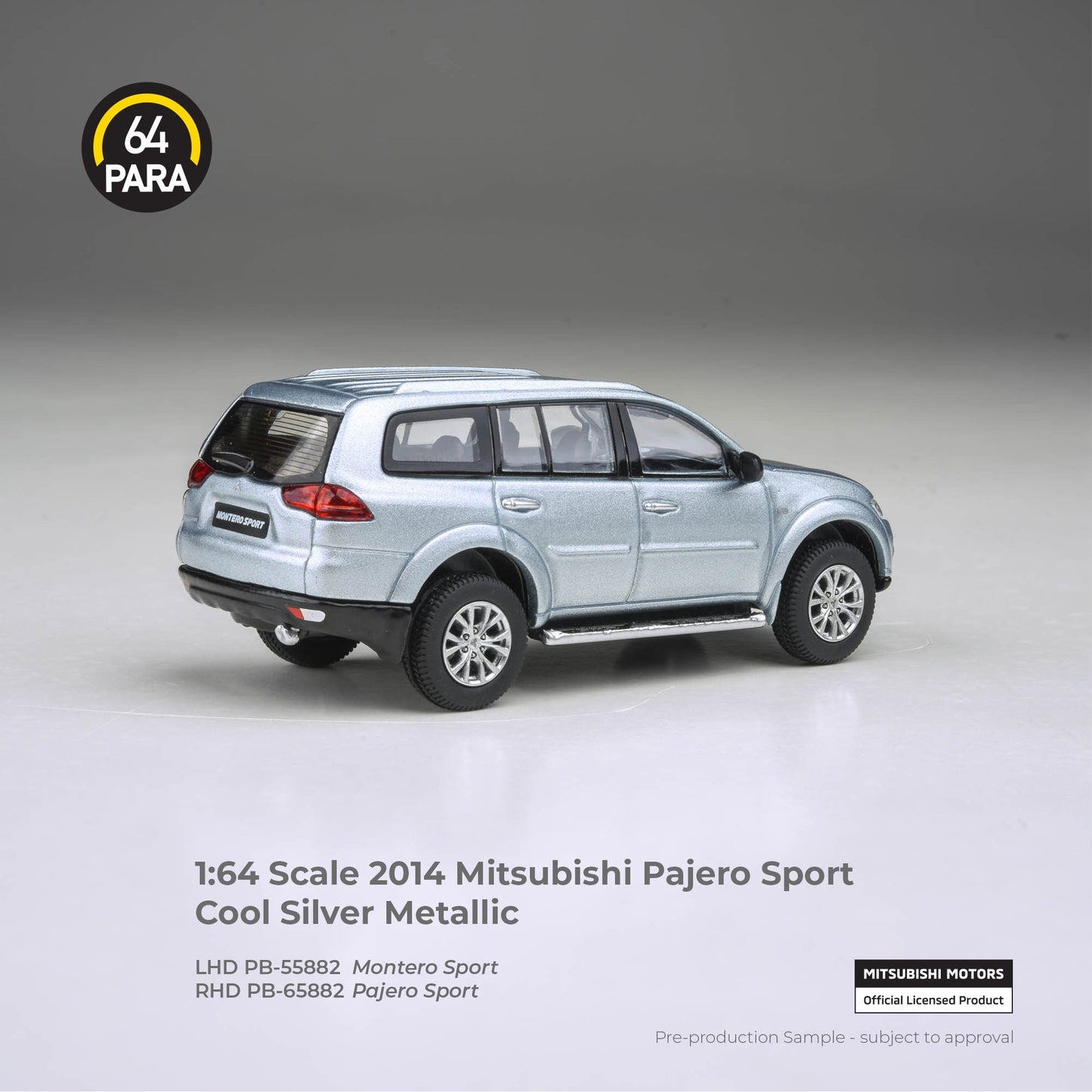 Para 64 Mitsubishi Pajero Sport Cool 2014 1:64 Silver Metallic - view 3