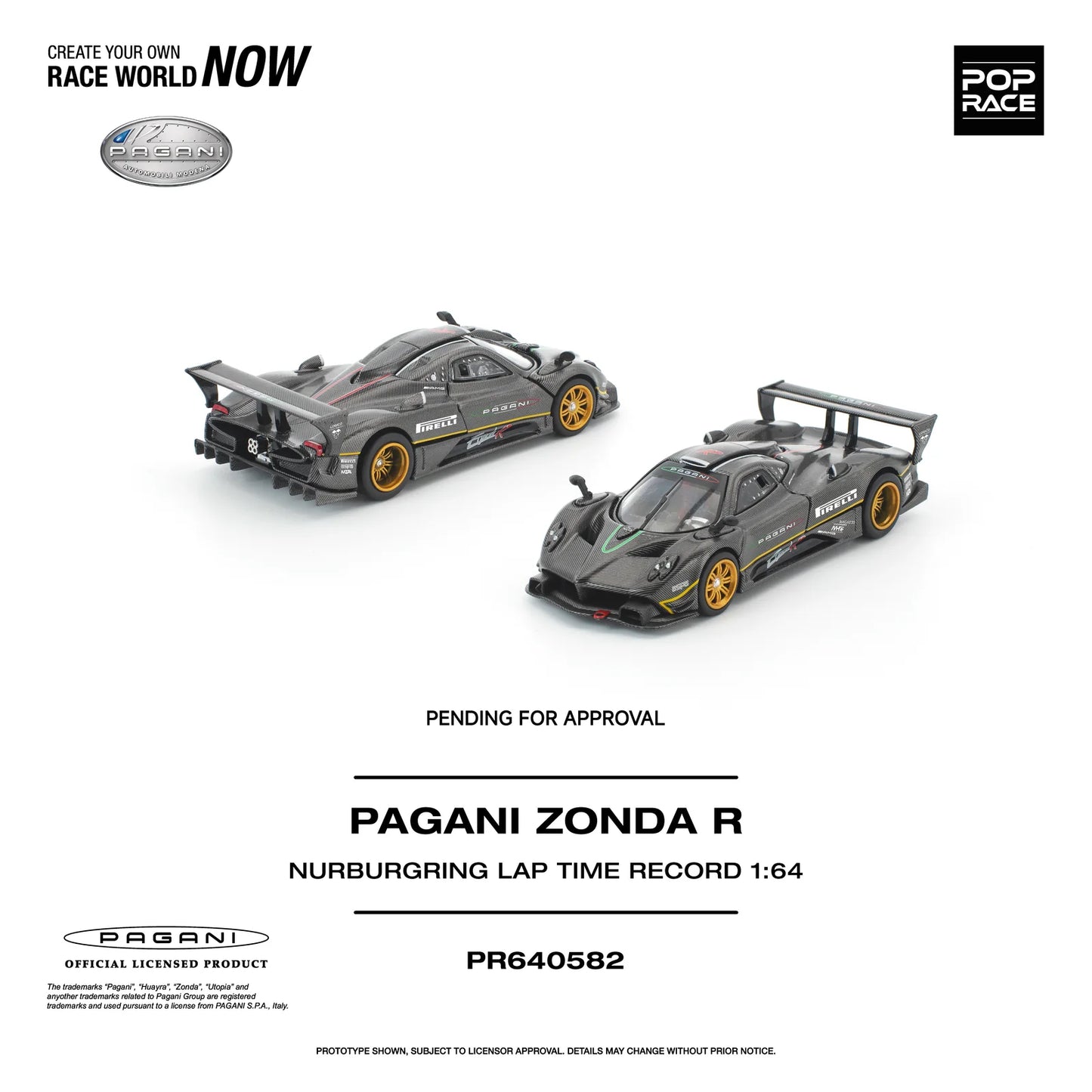 Pop Race - Pagani Zonda R Nurburgring LAP Time Record - 1:64 Scale - Pre order