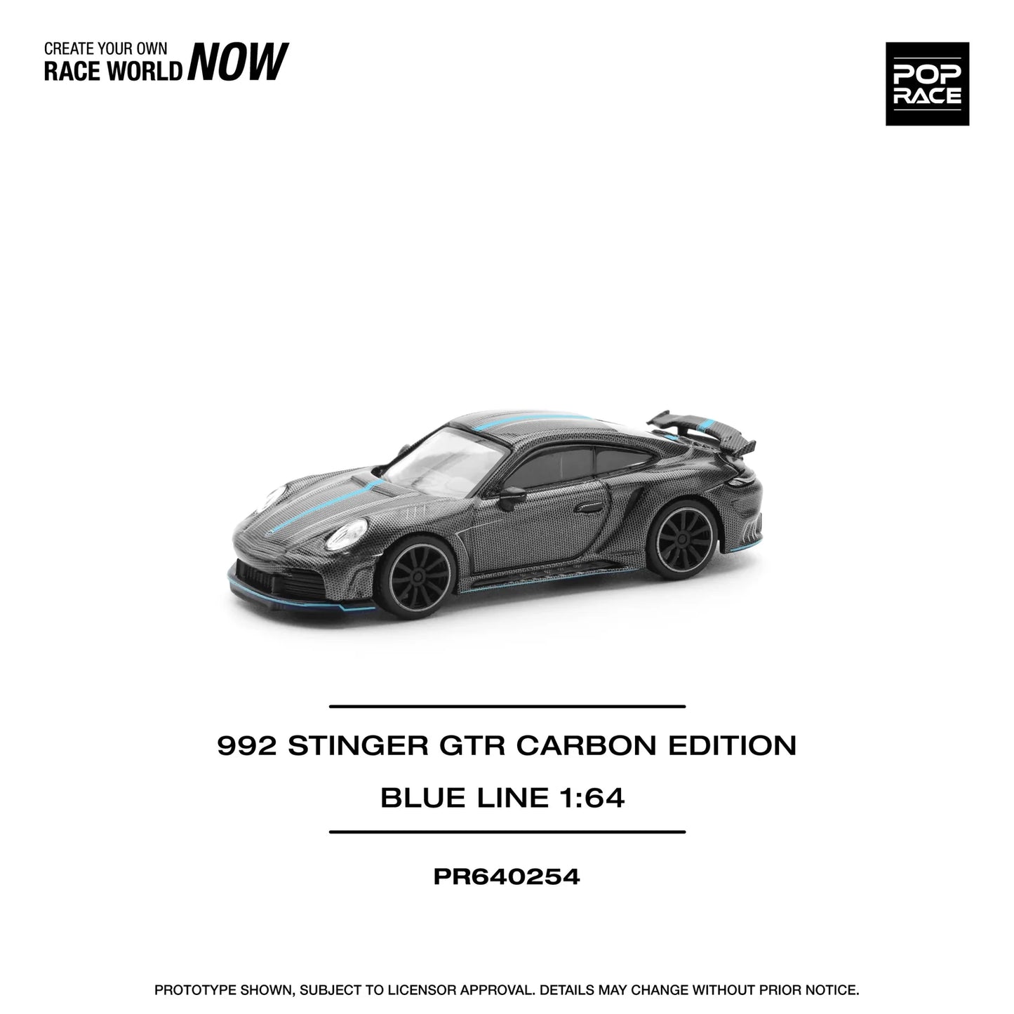 Pop Race - 992 Stinger GTR Carbon Edition Blue Line - 1:64 - Diecast Model - Torque Tribe