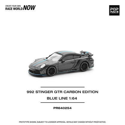 Pop Race - 992 Stinger GTR Carbon Edition Blue Line - 1:64 - Diecast Model - Torque Tribe