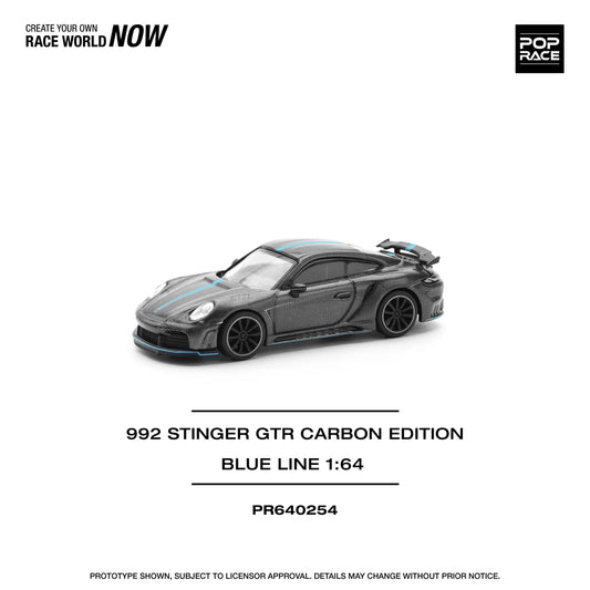 Pop Race - 992 Stinger GTR Carbon Edition Blue Line - 1:64 - Diecast Model - Torque Tribe