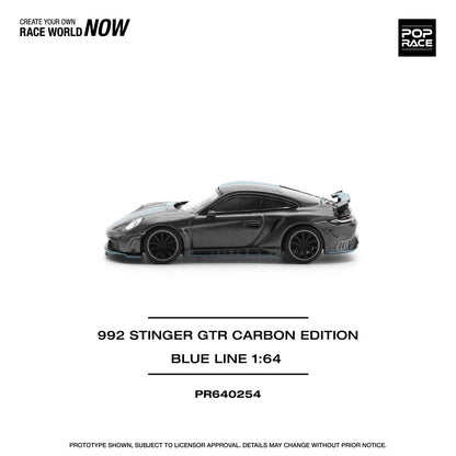 Pop Race - 992 Stinger GTR Carbon Edition Blue Line - 1:64 - Diecast Model - Torque Tribe