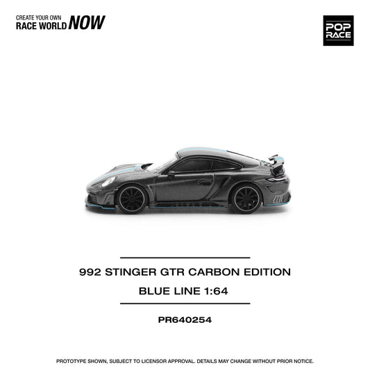 Pop Race - 992 Stinger GTR Carbon Edition Blue Line - 1:64 - Diecast Model - Torque Tribe