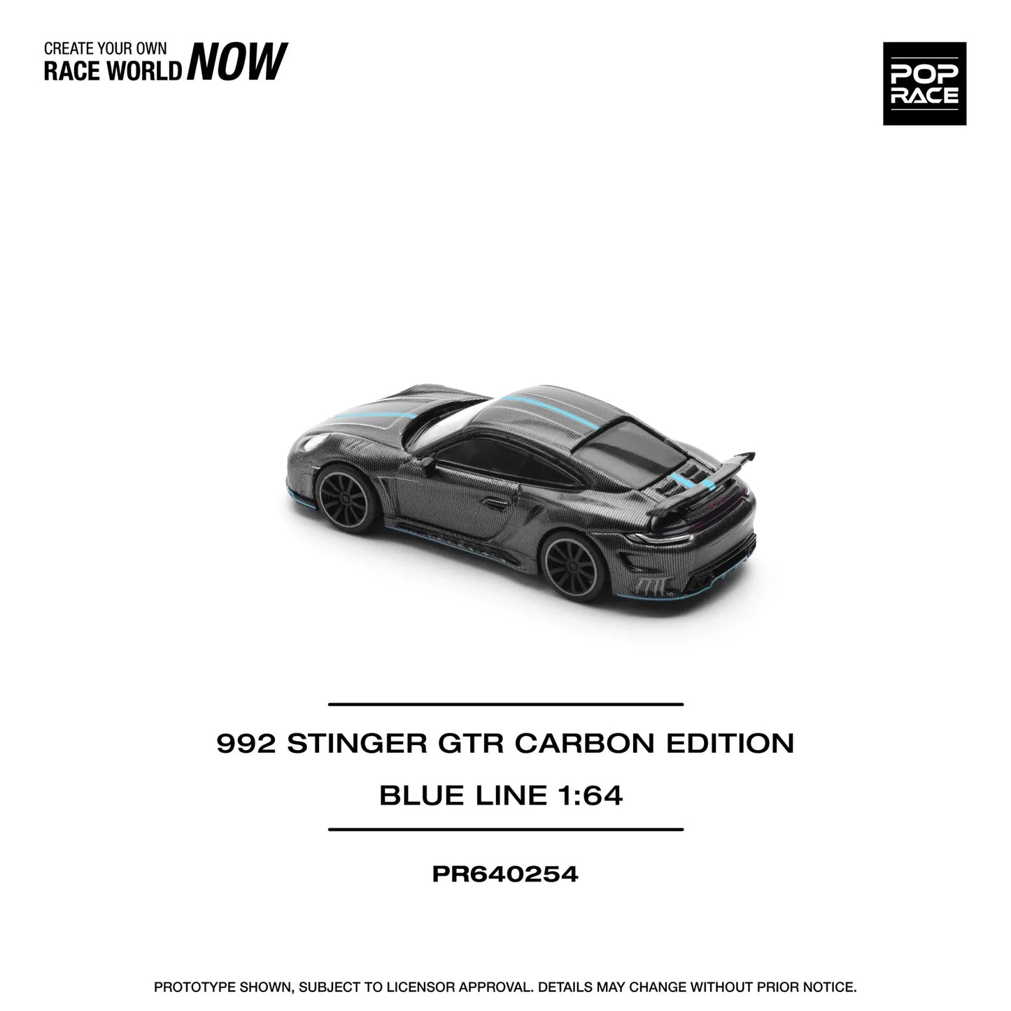 Pop Race - 992 Stinger GTR Carbon Edition Blue Line - 1:64 - Diecast Model - Torque Tribe