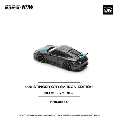 Pop Race - 992 Stinger GTR Carbon Edition Blue Line - 1:64 - Diecast Model - Torque Tribe