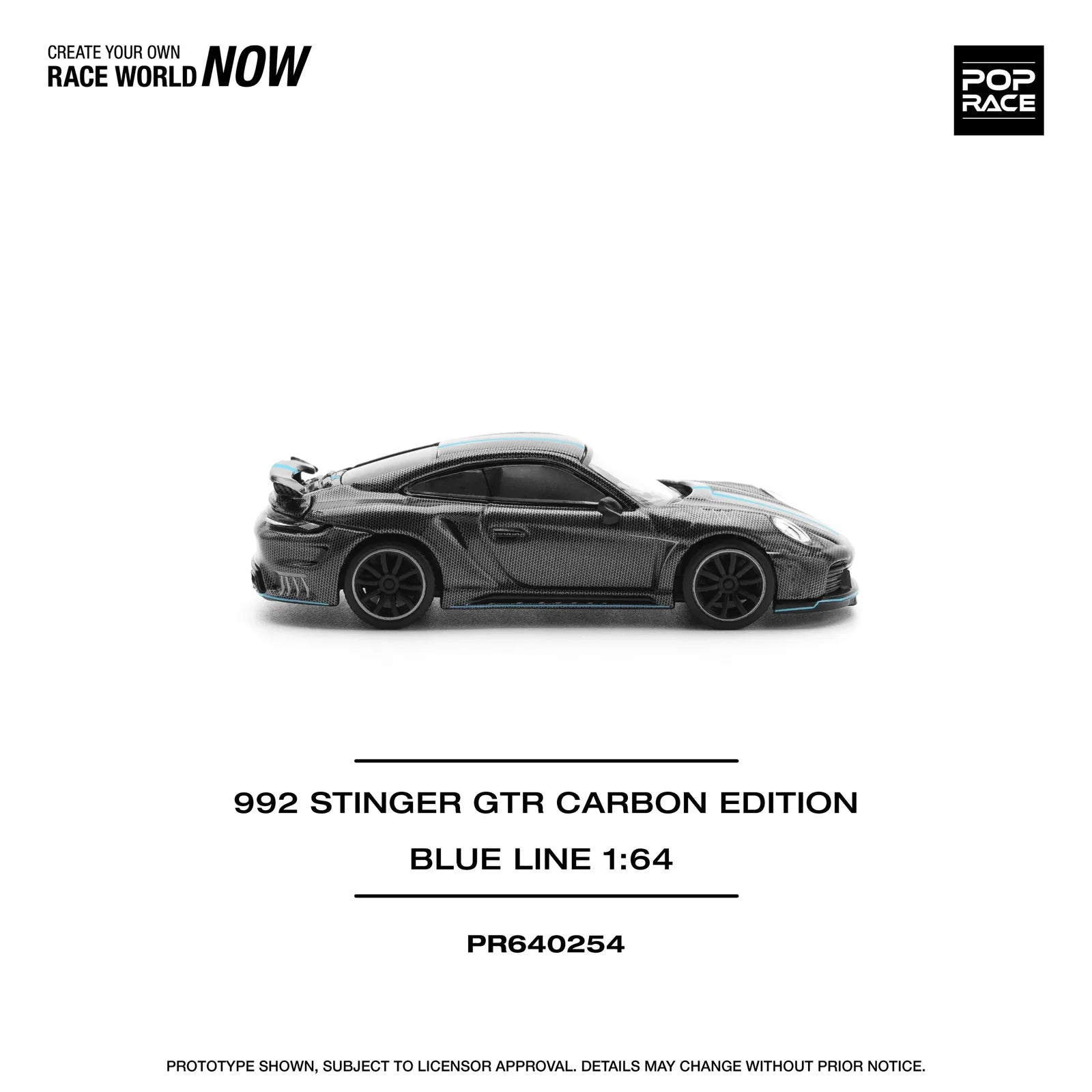 Pop Race - 992 Stinger GTR Carbon Edition Blue Line - 1:64 - Diecast Model - Torque Tribe
