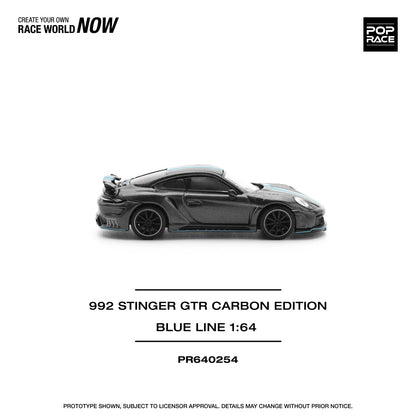 Pop Race - 992 Stinger GTR Carbon Edition Blue Line - 1:64 - Diecast Model - Torque Tribe