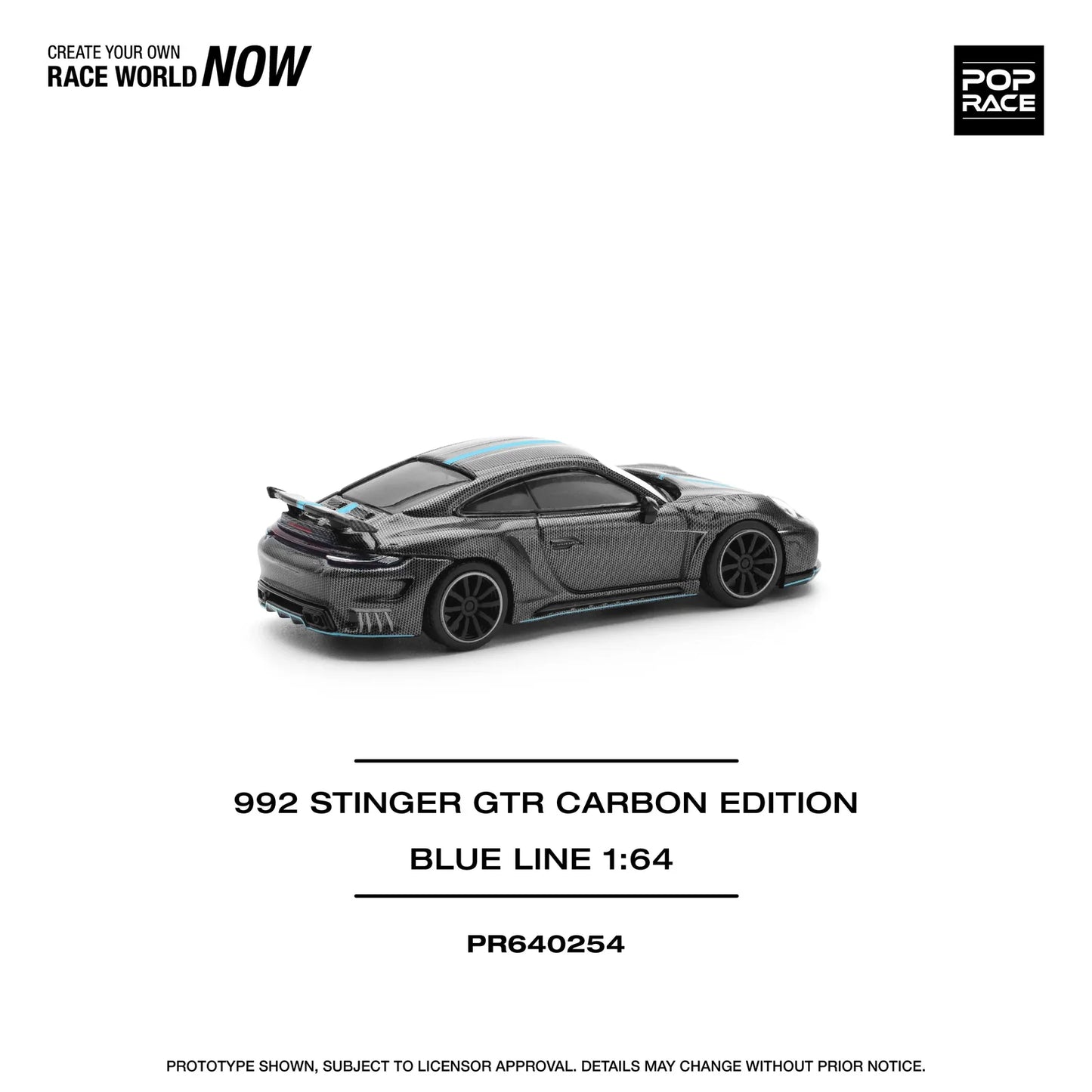 Pop Race - 992 Stinger GTR Carbon Edition Blue Line - 1:64 - Diecast Model - Torque Tribe