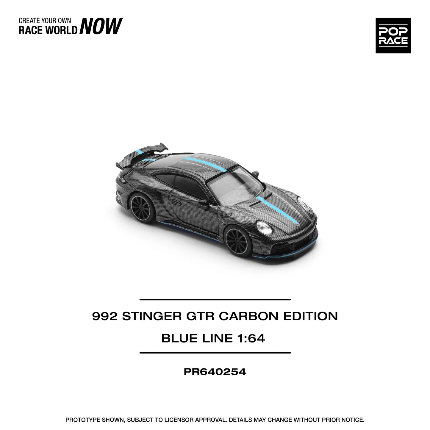 Pop Race - 992 Stinger GTR Carbon Edition Blue Line - 1:64 - Diecast Model - Torque Tribe