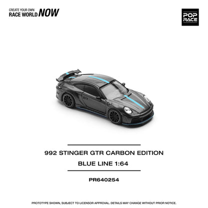 Pop Race - 992 Stinger GTR Carbon Edition Blue Line - 1:64 - Diecast Model - Torque Tribe