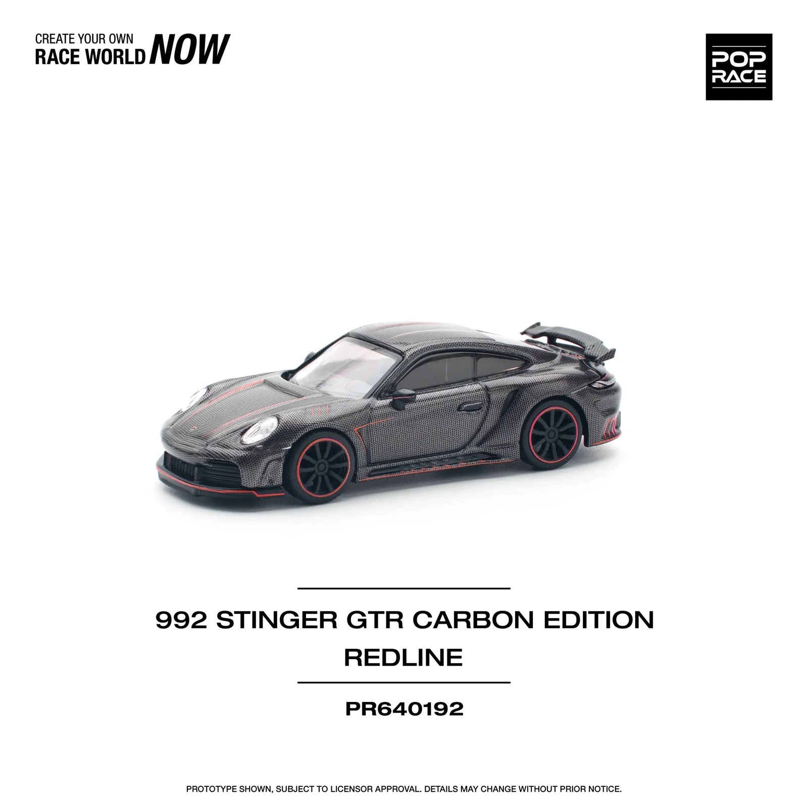Pop Race - 992 Stinger GTR Carbon Edition Redline - 1:64 - Diecast Model - Torque Tribe