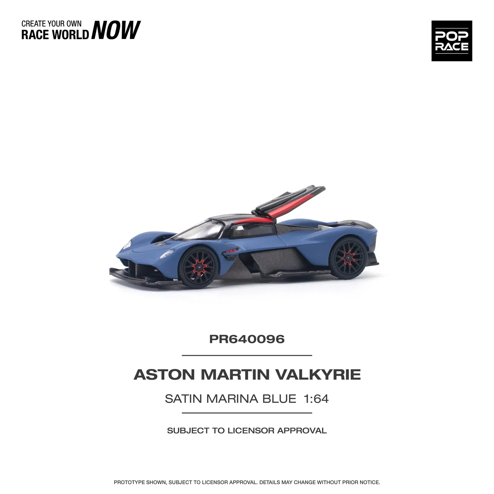 Pop Race - Aston Martin Valkyrie - Blue - 1:64 - Diecast Model - Torque Tribe