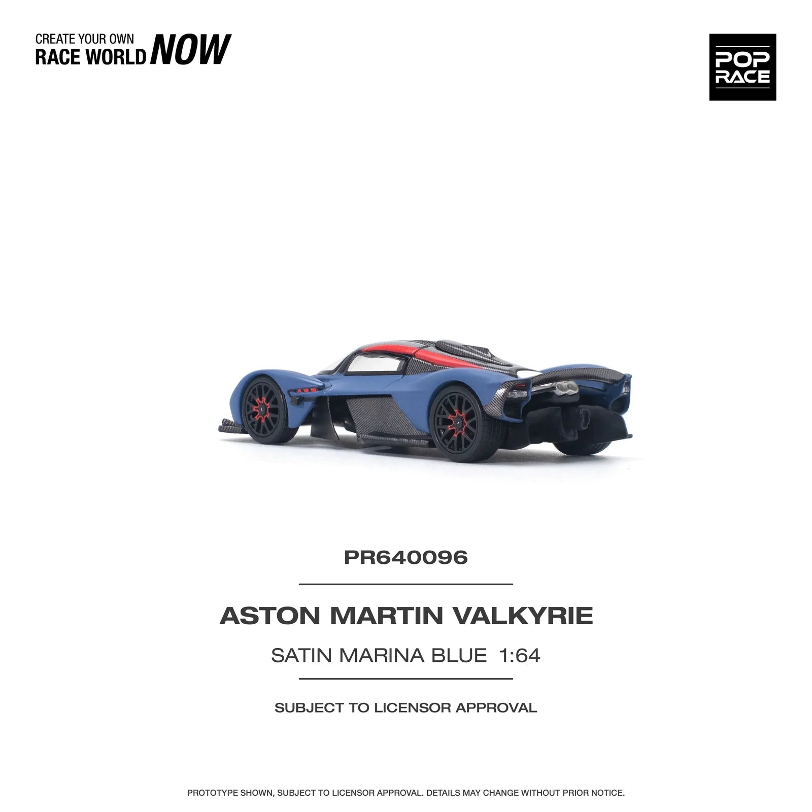Pop Race - Aston Martin Valkyrie - Blue - 1:64 - Diecast Model - Torque Tribe