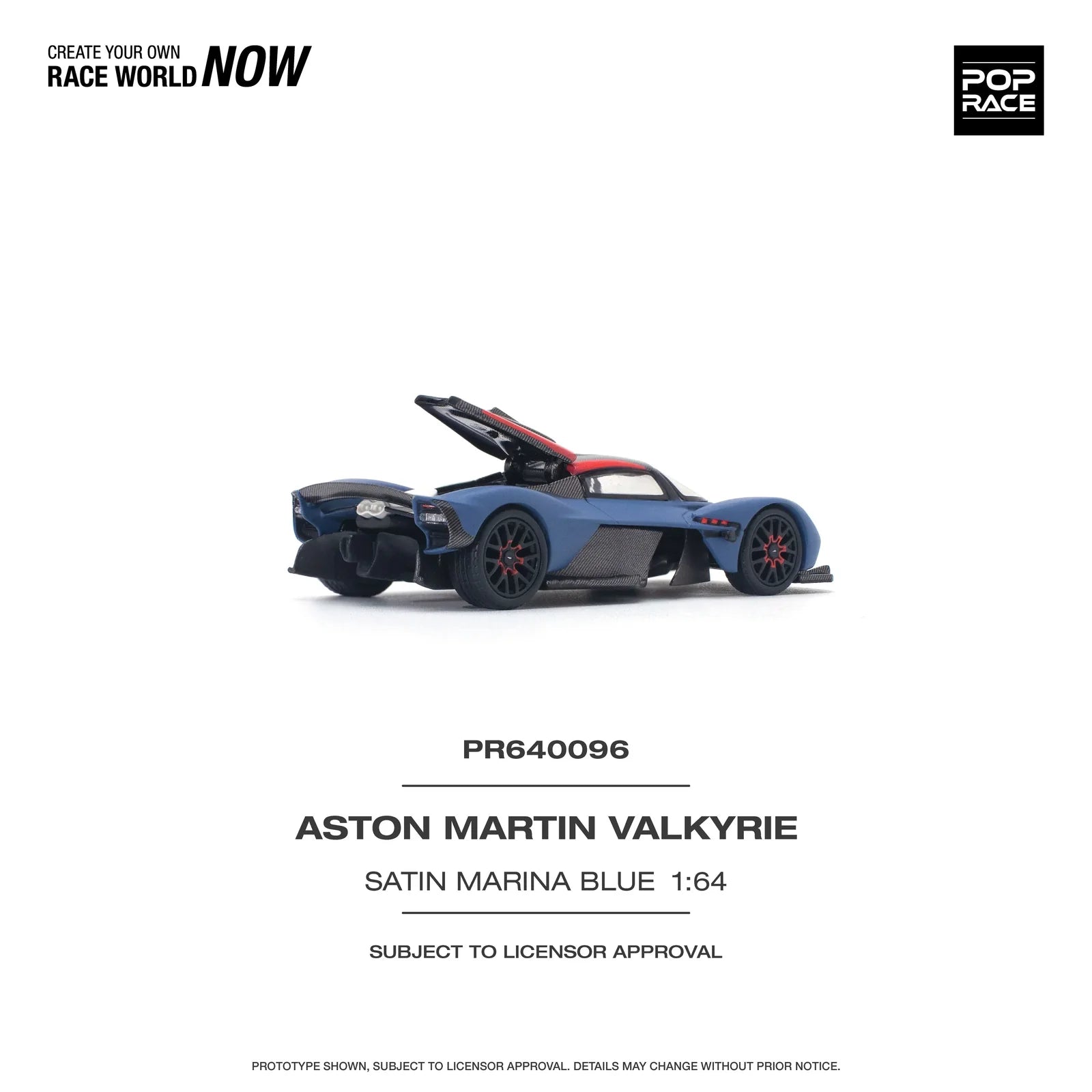 Pop Race - Aston Martin Valkyrie - Blue - 1:64 - Diecast Model - Torque Tribe