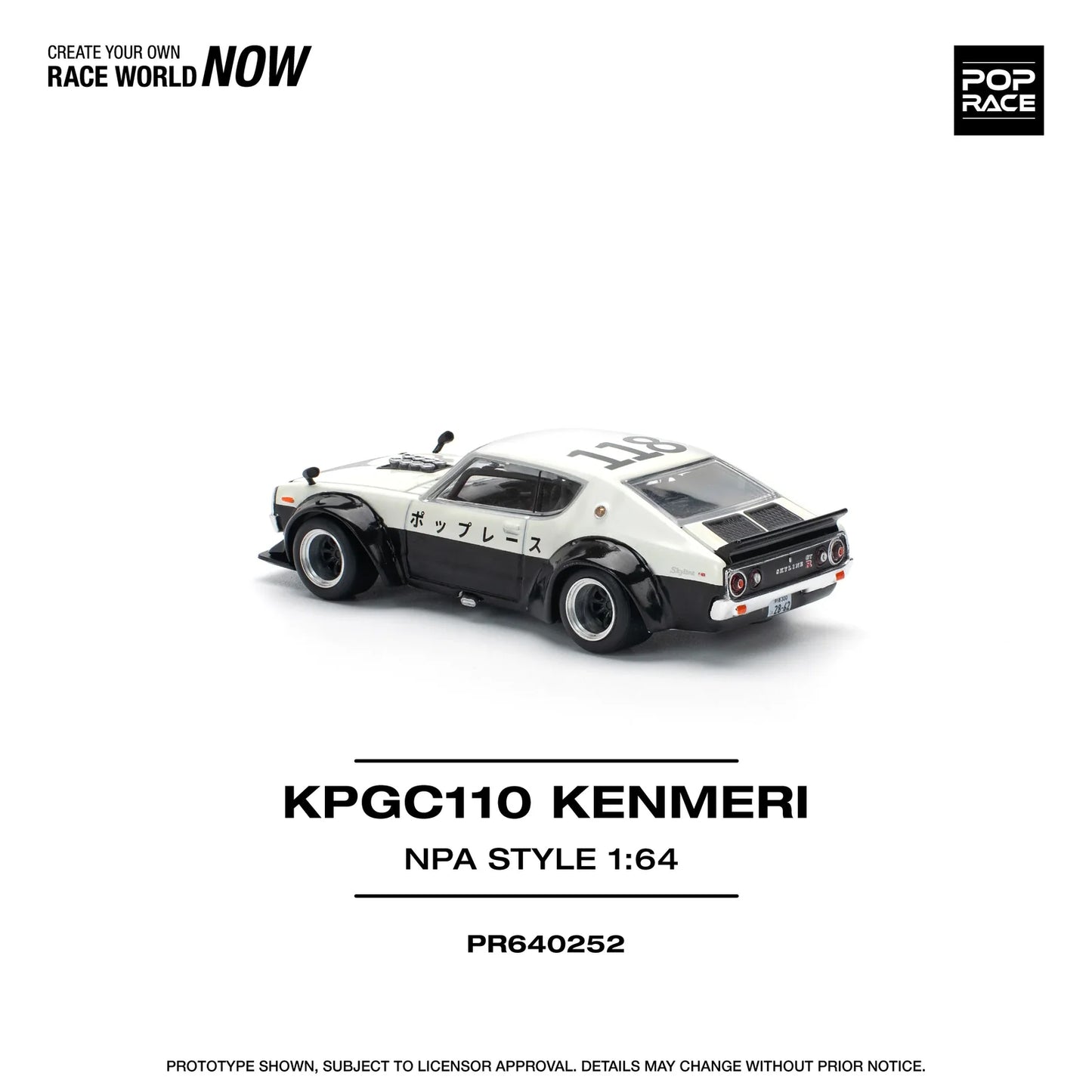 Pop Race - KPGC110 Kenemeri NPA Style - 1:64 - Diecast Model - Torque Tribe