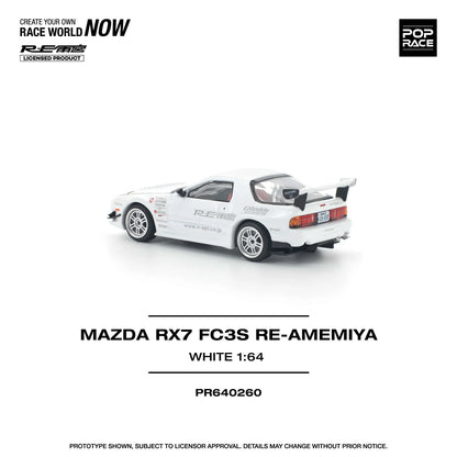 Pop Race - Mazda RX7 FC3S Re-Amemiya - White - 1:64 - Diecast Model - Torque Tribe