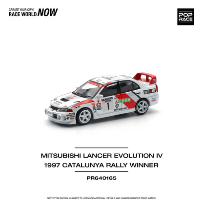 Pop Race - Mitsubishi Lancer Evolution IV 1997 Catalunya Rally Winner - 1:64 - Diecast Model - Torque Tribe