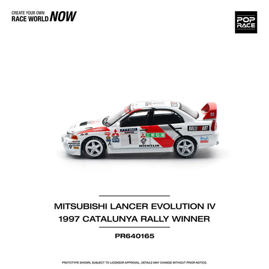 Pop Race - Mitsubishi Lancer Evolution IV 1997 Catalunya Rally Winner - 1:64 - Diecast Model - Torque Tribe