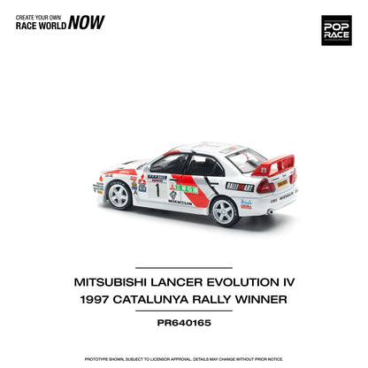 Pop Race - Mitsubishi Lancer Evolution IV 1997 Catalunya Rally Winner - 1:64 - Diecast Model - Torque Tribe