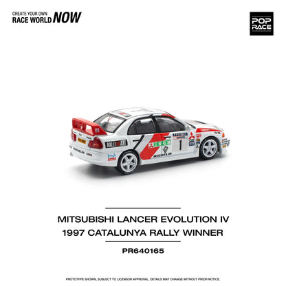 Pop Race - Mitsubishi Lancer Evolution IV 1997 Catalunya Rally Winner - 1:64 - Diecast Model - Torque Tribe