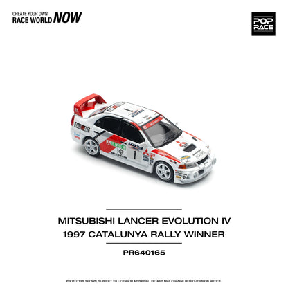 Pop Race - Mitsubishi Lancer Evolution IV 1997 Catalunya Rally Winner - 1:64 - Diecast Model - Torque Tribe