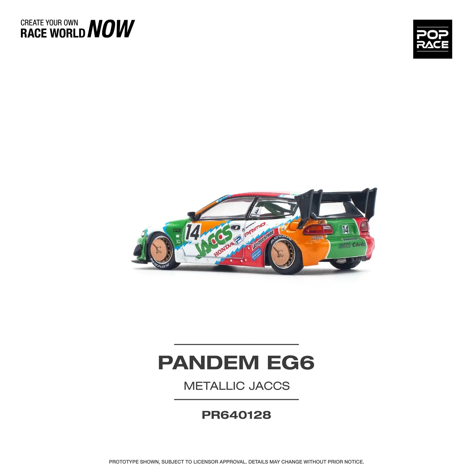 Pop Race - Honda Civic EG6 PANDEM EG6 Metallic Jaccs - 1:64 - Diecast Model - Torque Tribe