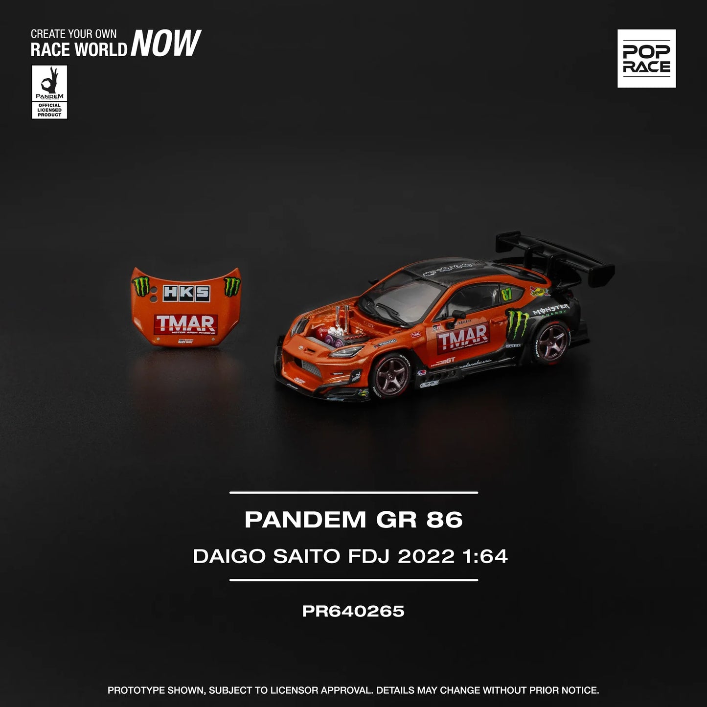 Pop Race - Pandem GR86 - Daigo Saito Formula Drift Japan 2022 - 1:64 - Diecast Model - Torque Tribe