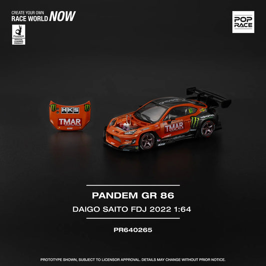 Pop Race - Pandem GR86 - Daigo Saito Formula Drift Japan 2022 - 1:64 - Diecast Model - Torque Tribe