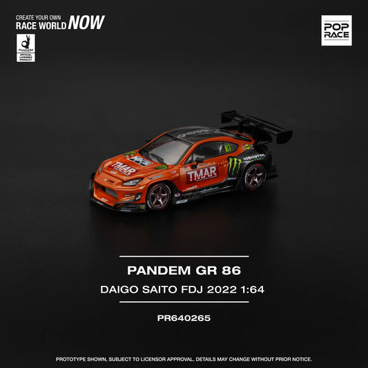 Pop Race - Pandem GR86 - Daigo Saito Formula Drift Japan 2022 - 1:64 - Diecast Model - Torque Tribe