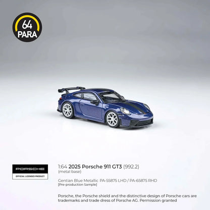 Para64 - Porsche 911 GT3 (992.2) 2025 - Metallic Blue - 1:64 Scale Model