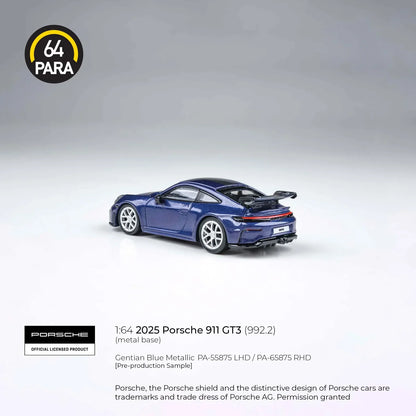 Para64 - Porsche 911 GT3 (992.2) 2025 - Metallic Blue - 1:64 Scale Model