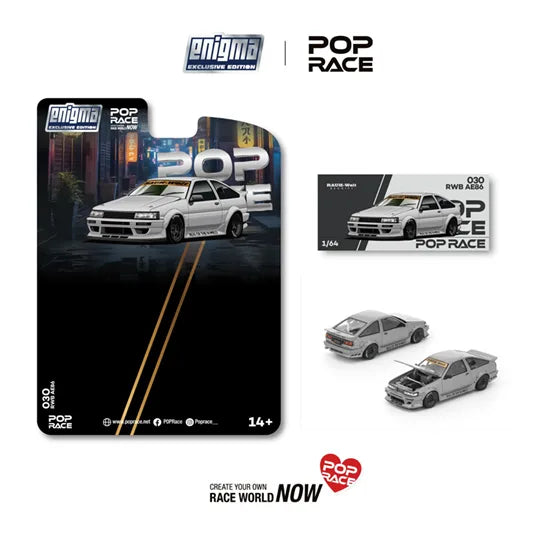 Pop Race - RWB Toyota AE86 White Enigma x Pop Race - Blister - PRE ORDER - Torque Tribe