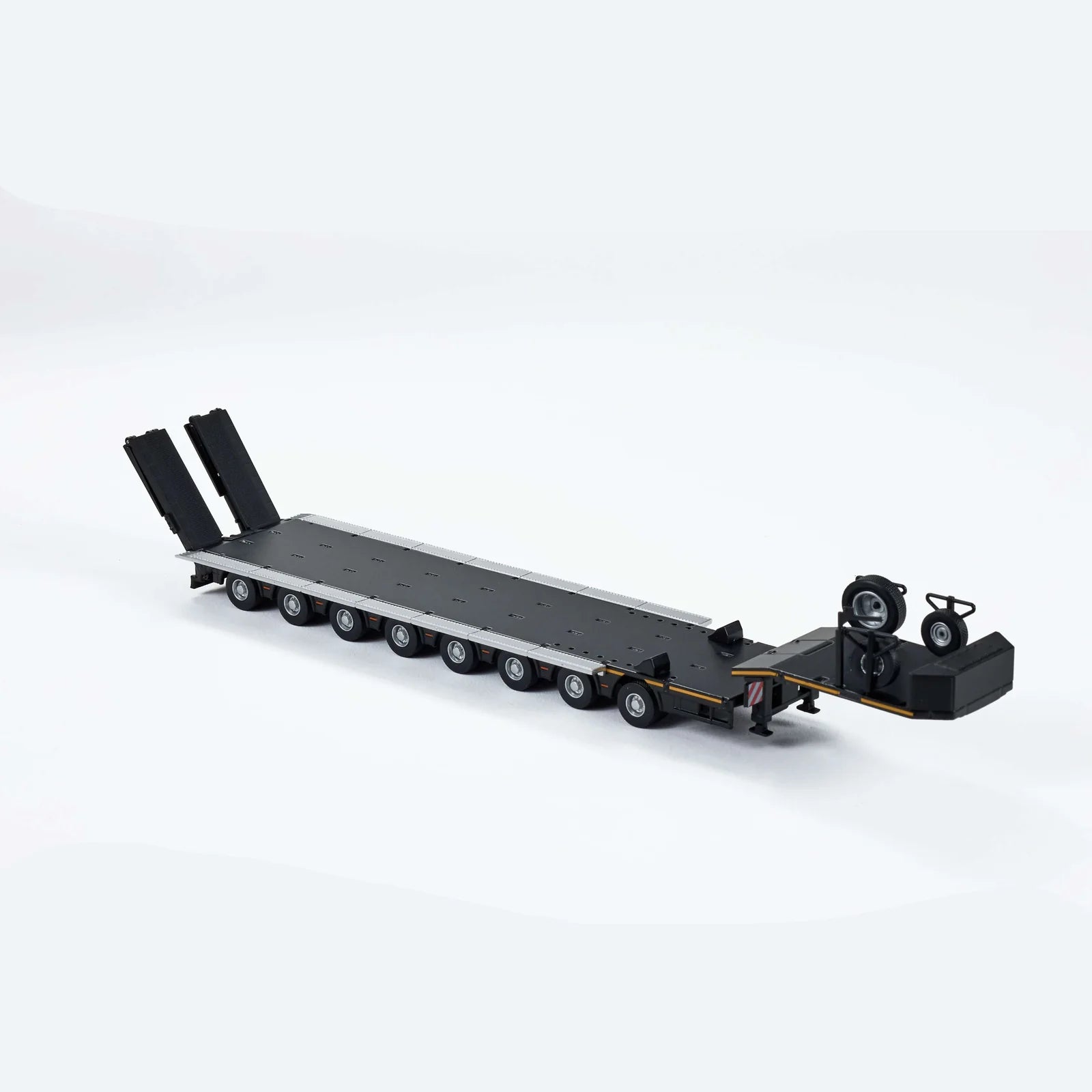 Massdi - Scania Eight-Axis Semi-Low Deck Trailer - Black - 1:64 Scale - Torque Tribe