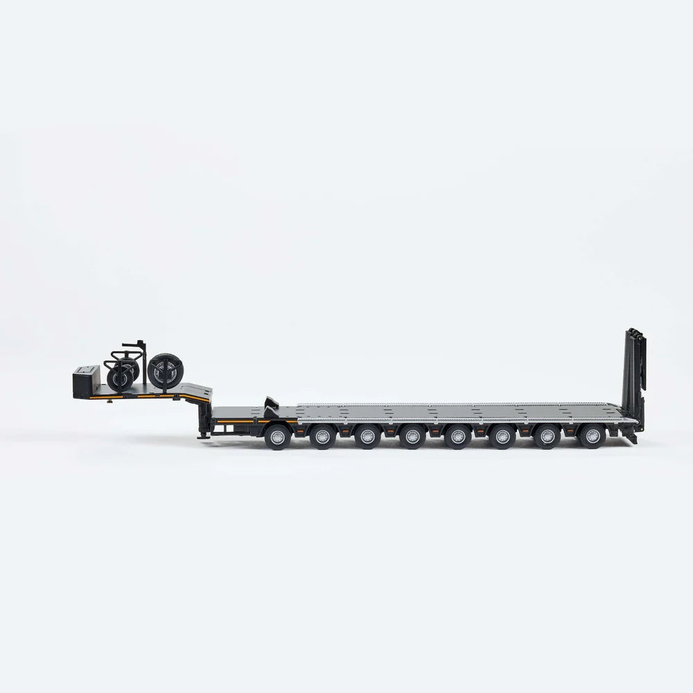 Massdi - Scania Eight-Axis Semi-Low Deck Trailer - Black - 1:64 Scale - Torque Tribe