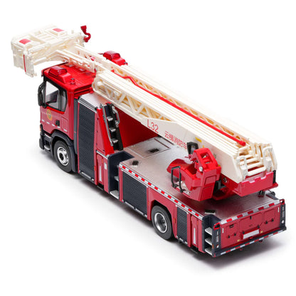 Massdi - Scania Fire Ladder - Red - 1:64 Scale - Torque Tribe