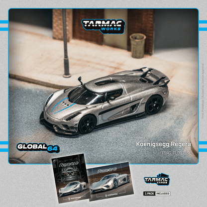 Tarmac Works Koenigsegg Regera Silver Metallic Blue Accents 1:64 - view 2
