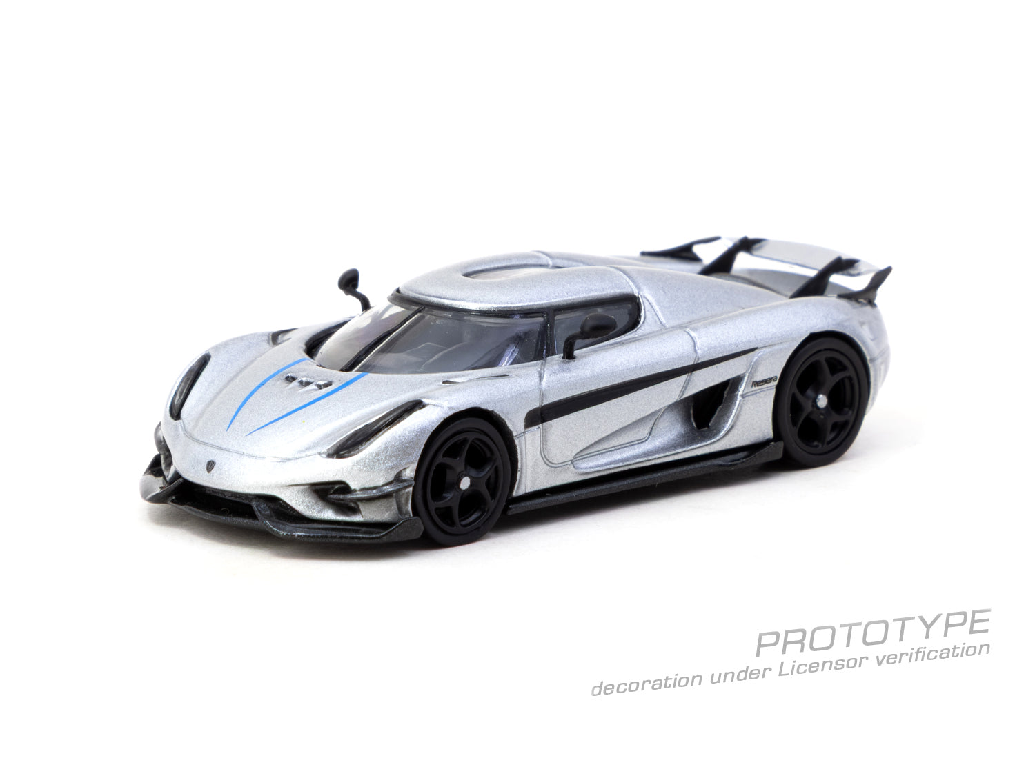 Tarmac Works Koenigsegg Regera Silver Metallic Blue Accents 1:64 - view 3