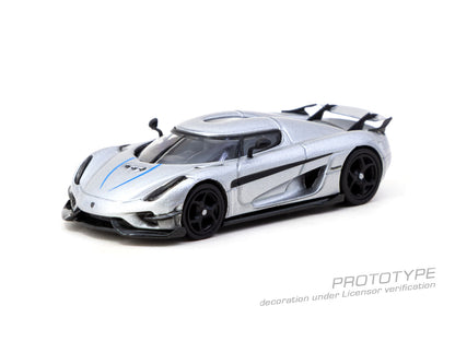 Tarmac Works Koenigsegg Regera Silver Metallic Blue Accents 1:64 - view 3