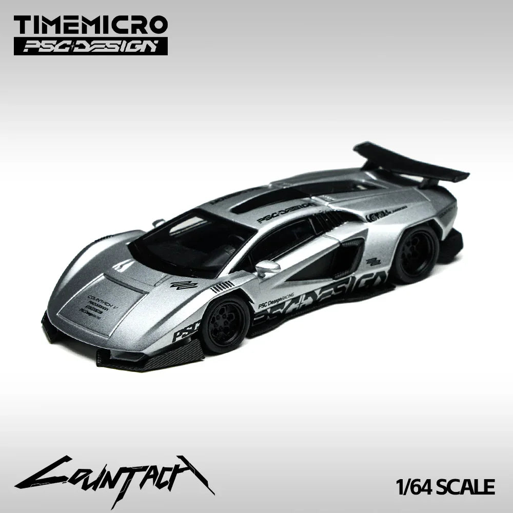 Time Micro Lamborghini Countach V Matte Silver Grey 1:64 - view 2