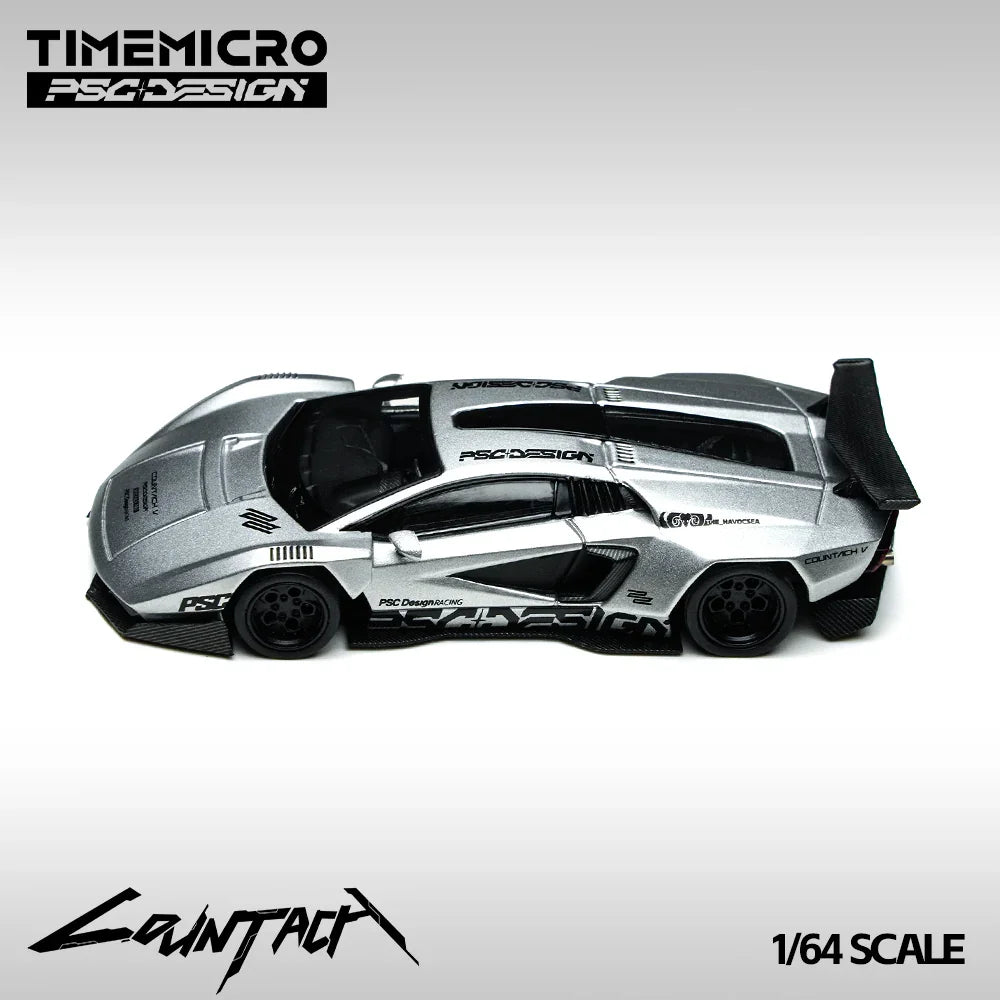 Time Micro Lamborghini Countach V Matte Silver Grey 1:64 - view 3
