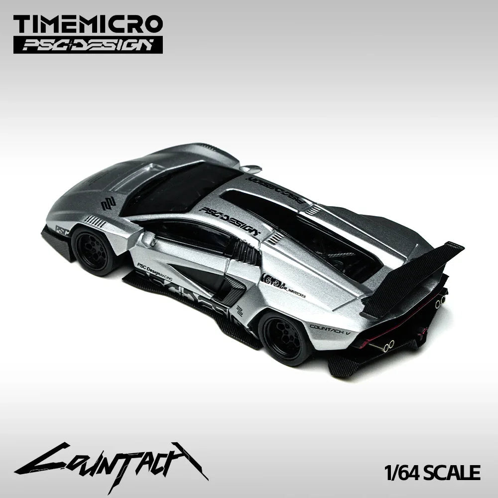 Time Micro Lamborghini Countach V Matte Silver Grey 1:64 - view 4