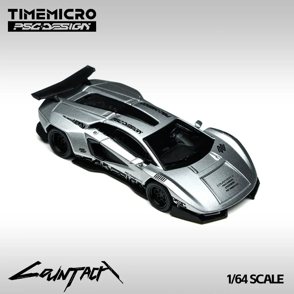 Time Micro Lamborghini Countach V Matte Silver Grey 1:64 - view 5