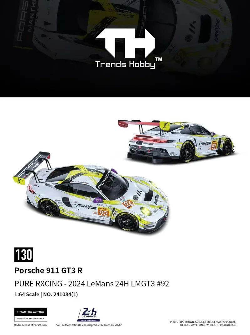 Trends Hobby - Porsche 911 GT3R PURE RXING - 2024 LeMans 24H LMGT3 #92 - PRE ORDER - Torque Tribe