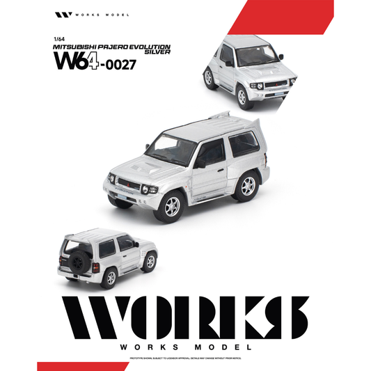 Works Model Mitsubishi Pajero Evolution Silver 1:64 - view 1