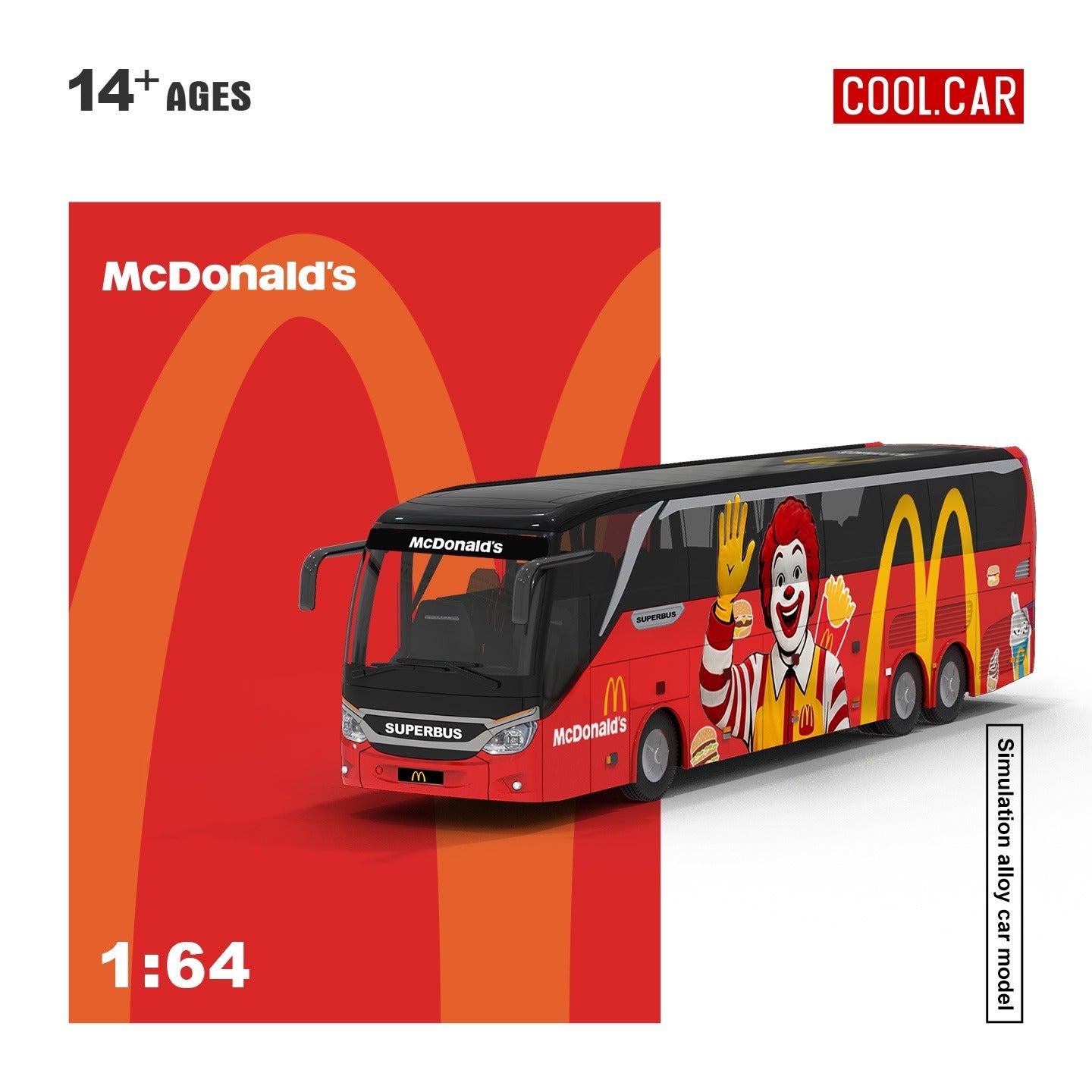 Cool Car Setra Bus McDonalds 1:64 Red - view 2