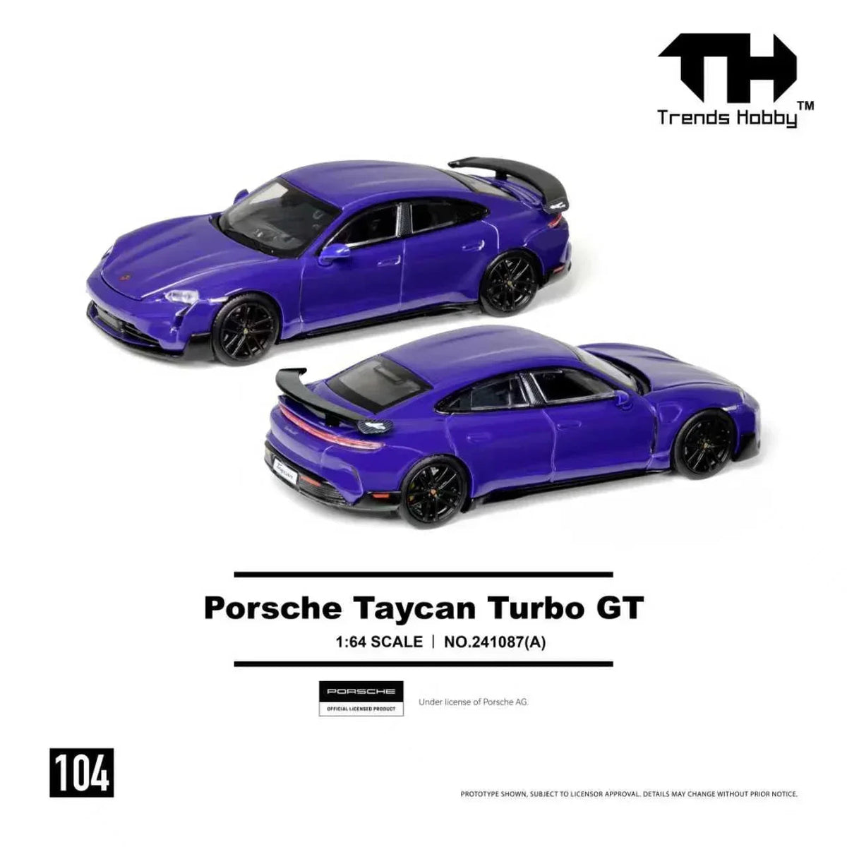 Trends Hobby Porsche Taycan Turbo GT Purple 1:64 - view 1