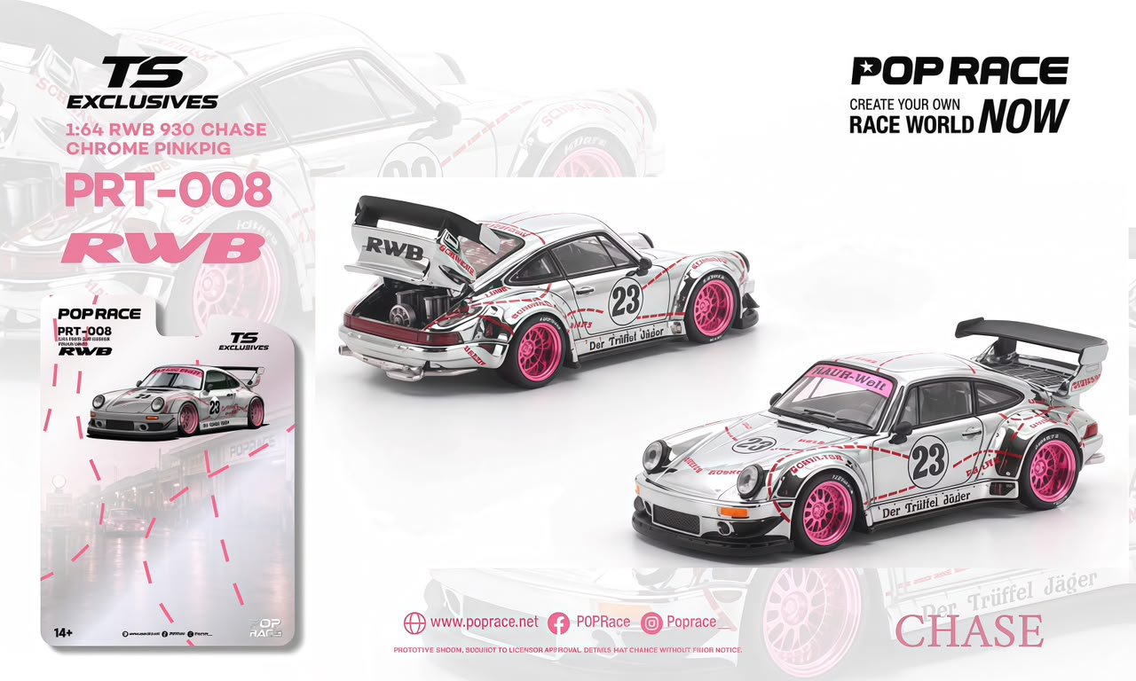 Pop Race - RWB930 - Pink Pig - 1:64 Scale Model - PRE ORDER