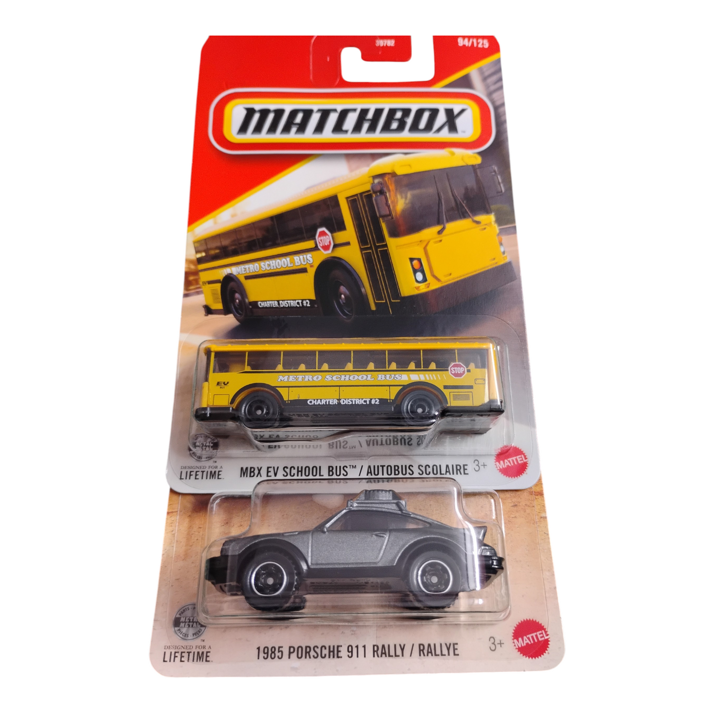 Matchbox - 1985 Porsche 911 Rally & MBX EV School Bus - 1:64 Diecast Model - Torque Tribe