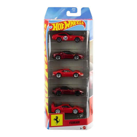 Hot Wheels - Ferrari 5 Pack + Hot Wheels Basic Car (Random) - 1:64 Scale Model Cars